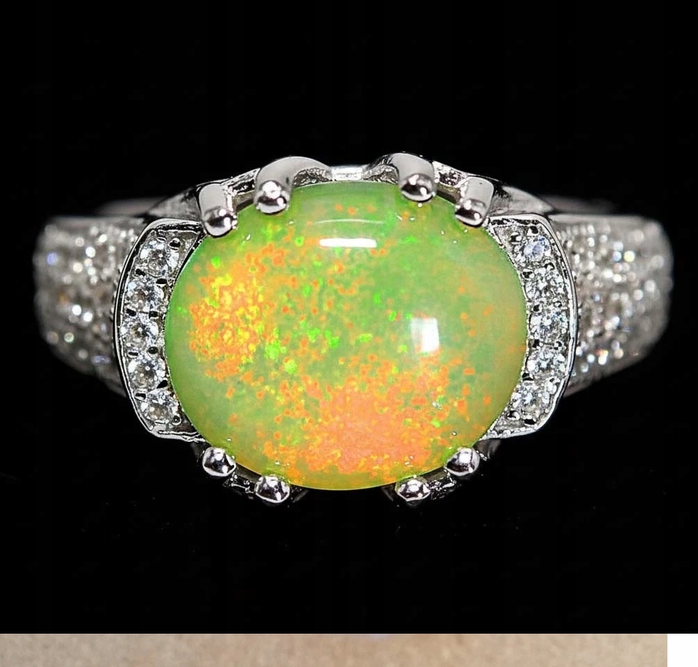 RARE! ZJAWISKOWY DUZY PRZE..PIEKNY OPAL , PIERSCIONEK