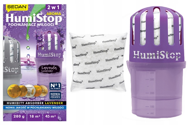 HUMISTOP POCHŁANIACZ WILGOCI AROMA ZAPACH LAWENDOWY