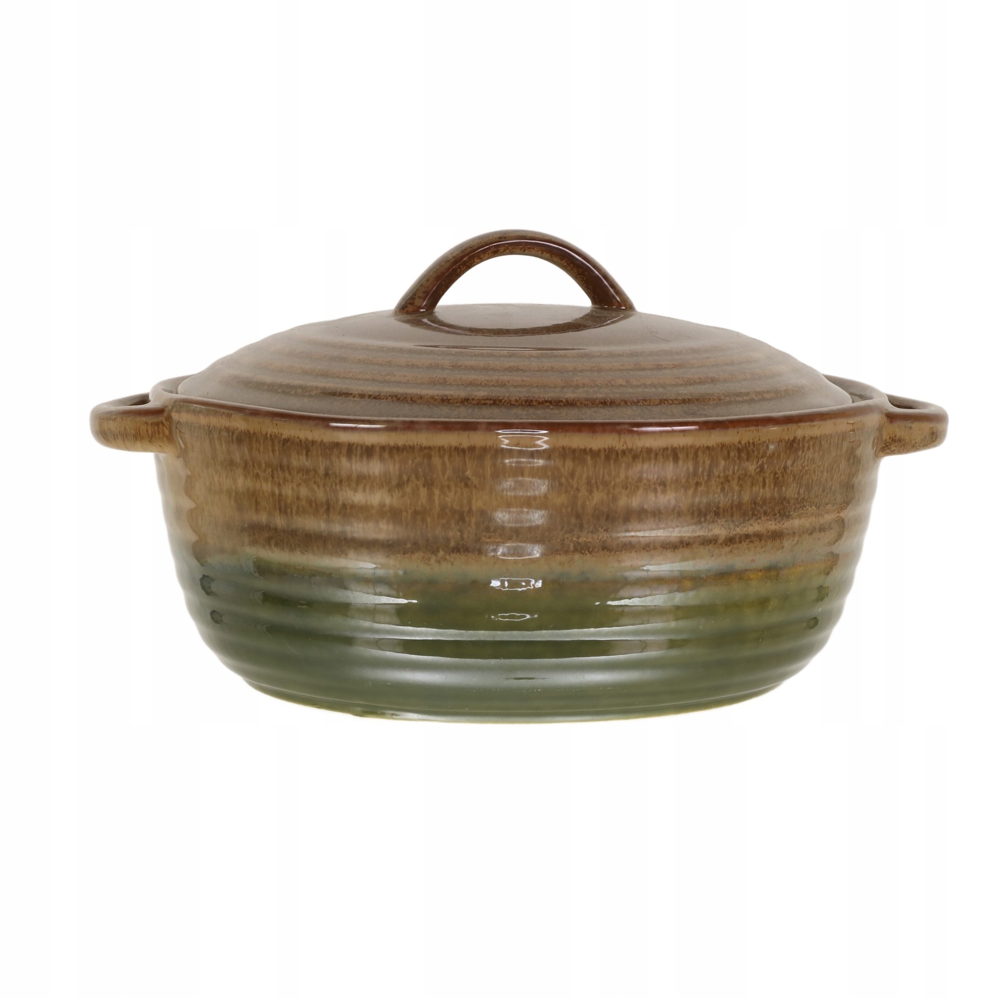 Keramická Váza na polévku Hrnec na pečení chleba 23 cm s víkem Ombre