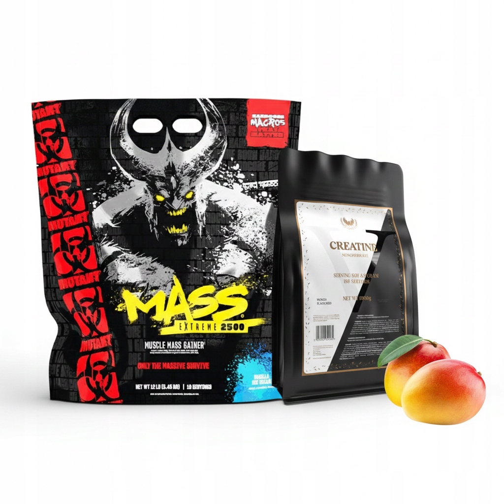 Mutant Mass Extreme 5450g Vanilka Victorious Kreatin mono 1kg Mango