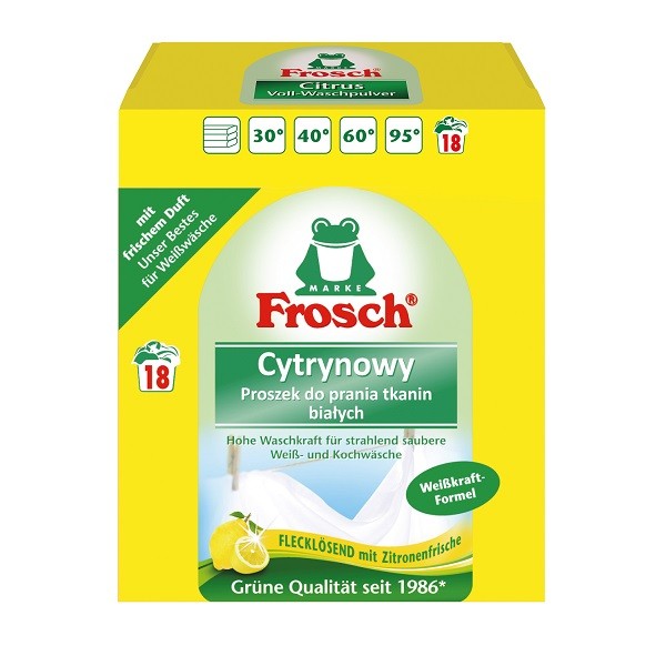 

Cytrynowy proszek do prania białego Frosch 1,35 kg