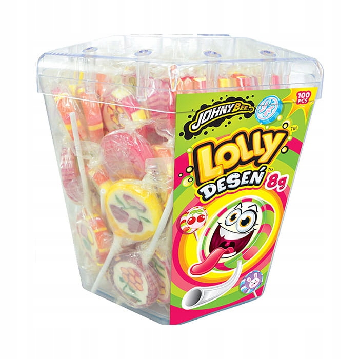 Johny Bee Lízátko Lolly Deseń Lízátko Deseniový 8G 100 Ks