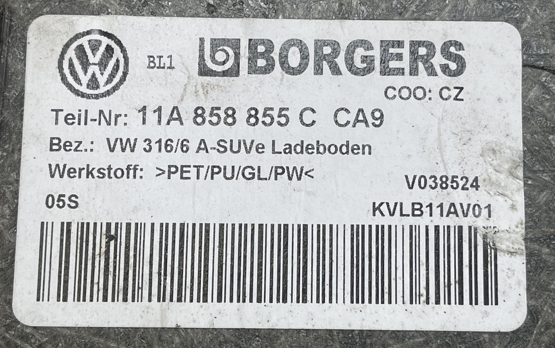 VW ID.4 E21 2020- floor boot cover plato mats 11A858855C