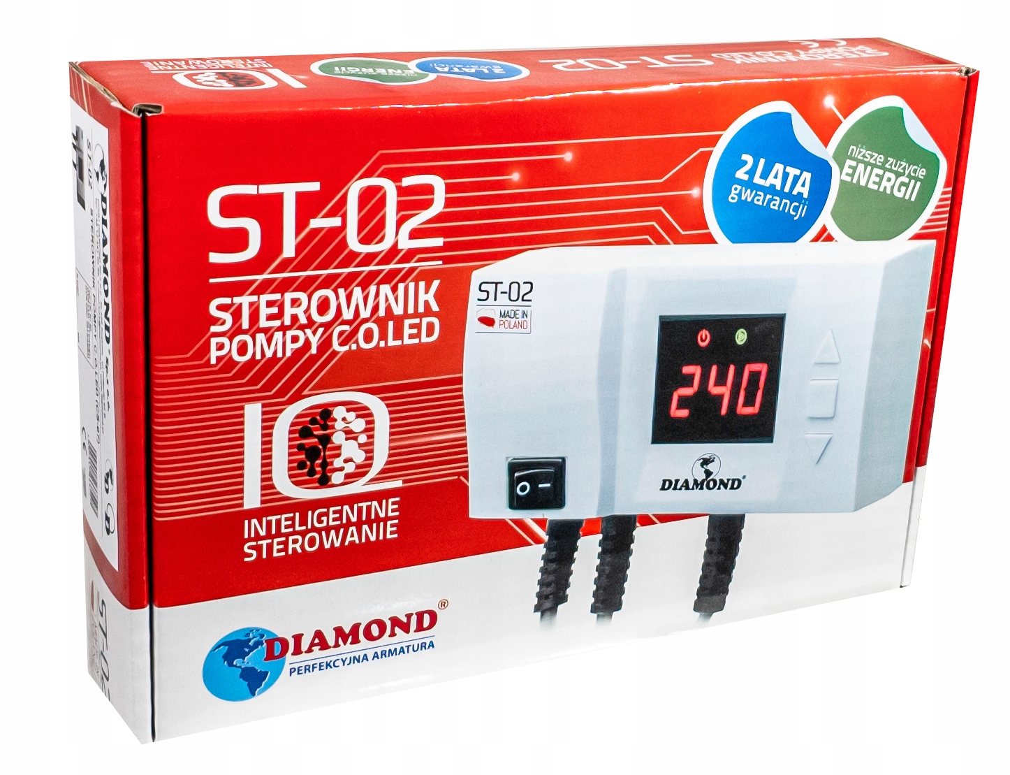 ST02 STEROWNIK POMPY C.O Z WYŚWIETLACZEM LED Marka Diamond