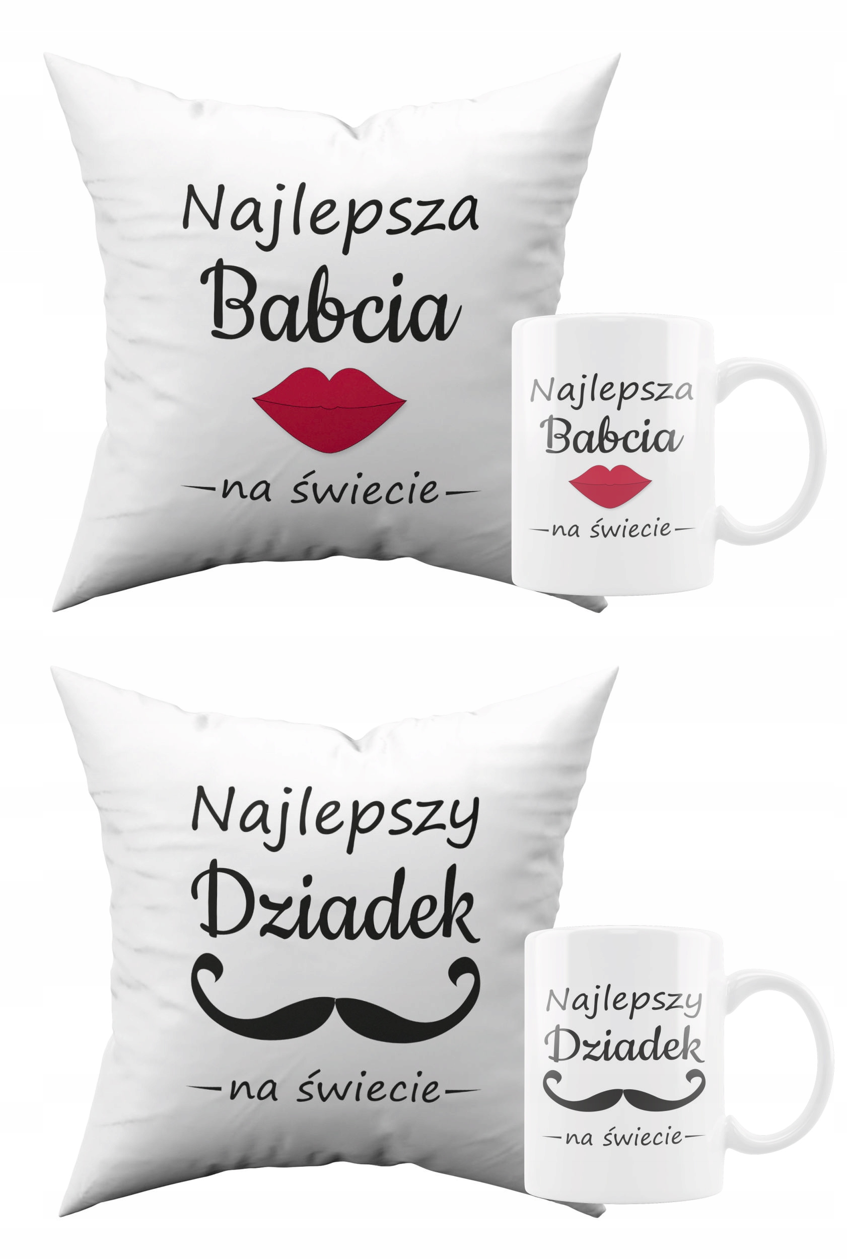 

Dla Babci Dziadka Zestaw 2x Kubek Poduszka