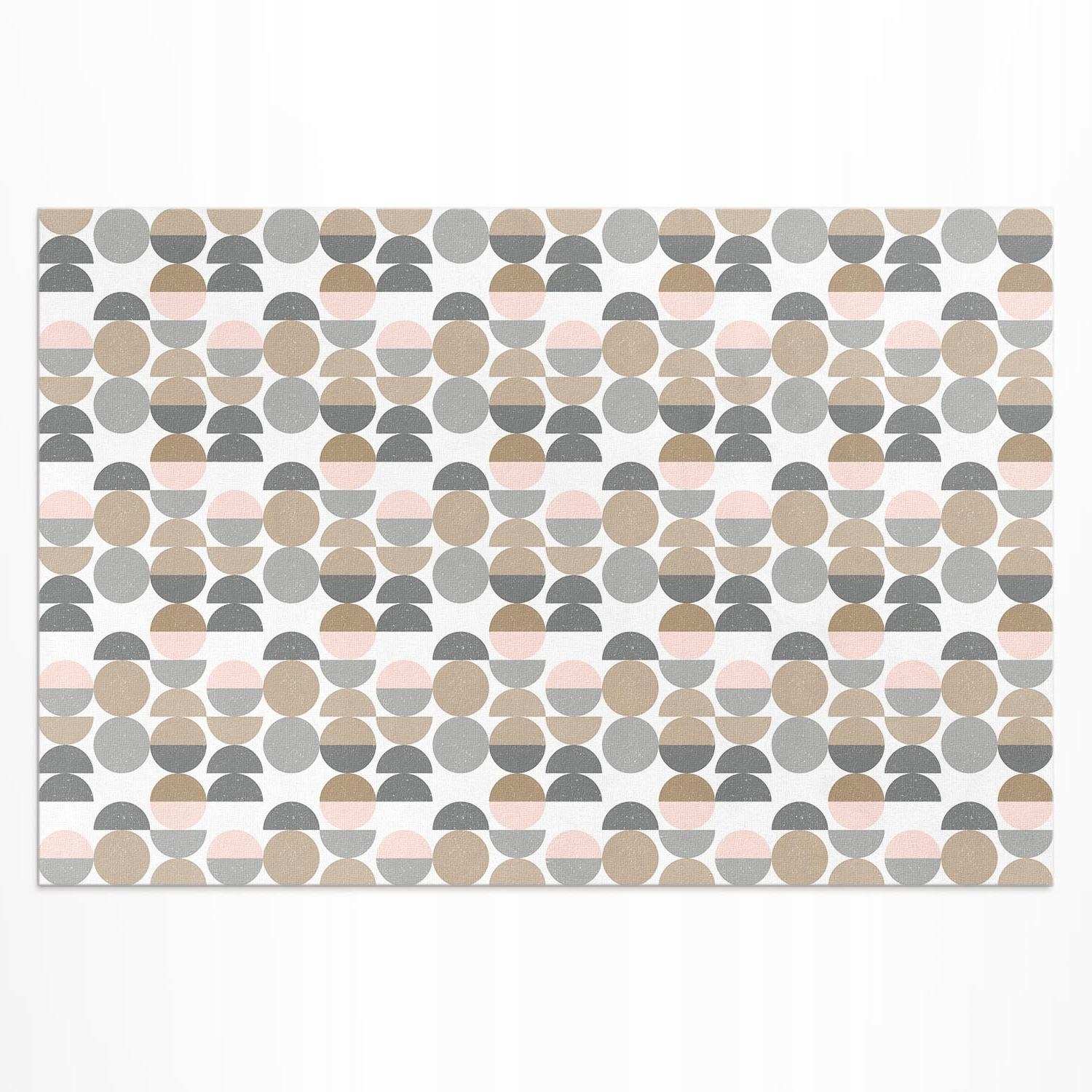 Vinylový koberec Terasa Kruhy a polmesiačiky geometrický retro vzor 120 x 80 cm
