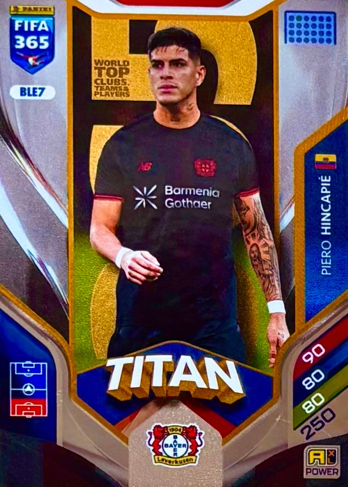 Panini Fifa 365 2026 Power Titan BLE7 Piero Hincapie Bayer Leverkusen