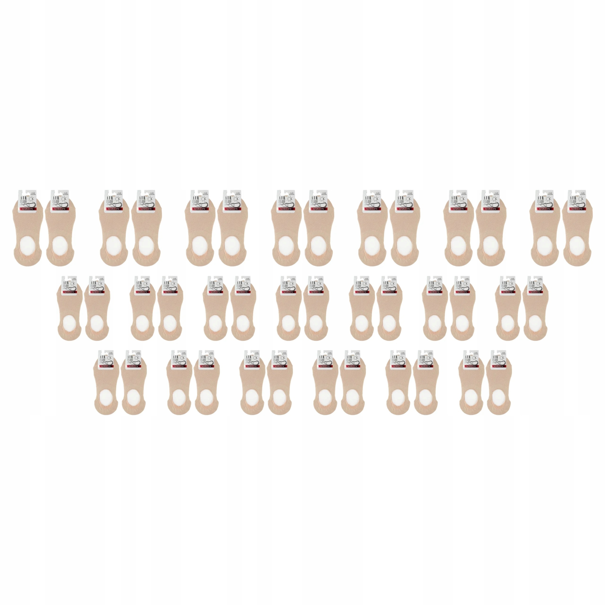 20 x Ponožky kotníkové ponožky prodyšné Air Flow béžové Marilyn 39-41