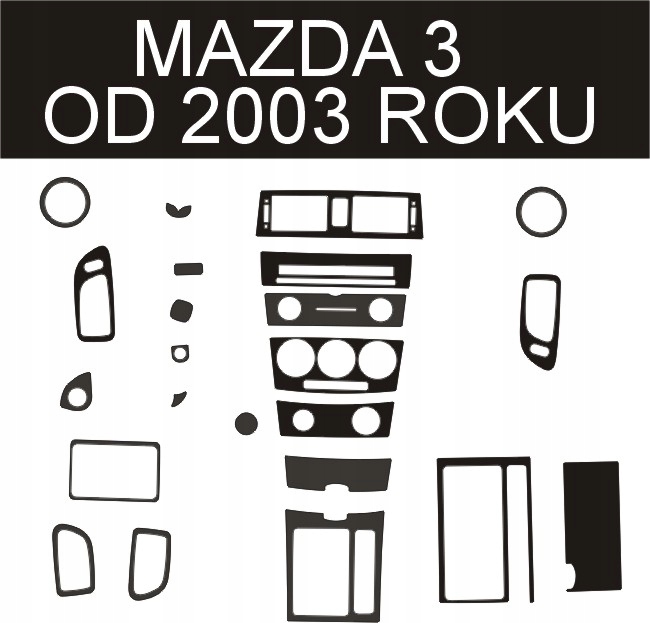 MAZDA 3 OKLEINA KOKPITU DESKA OKLEINY PANEL 3D Width 40 cm