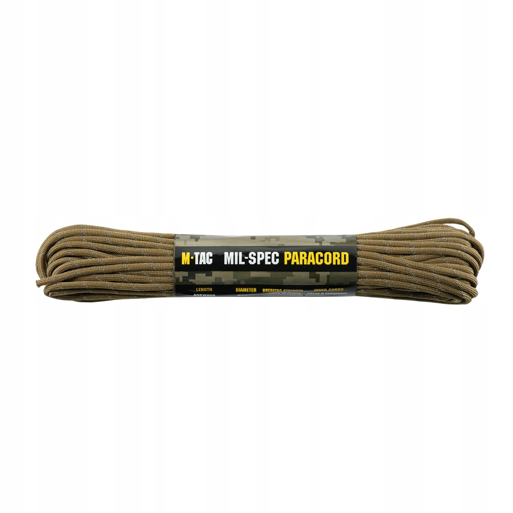Linka Paracord 3,6 mm M-Tac 550 Mil-Spec 30m Coyote Reflective