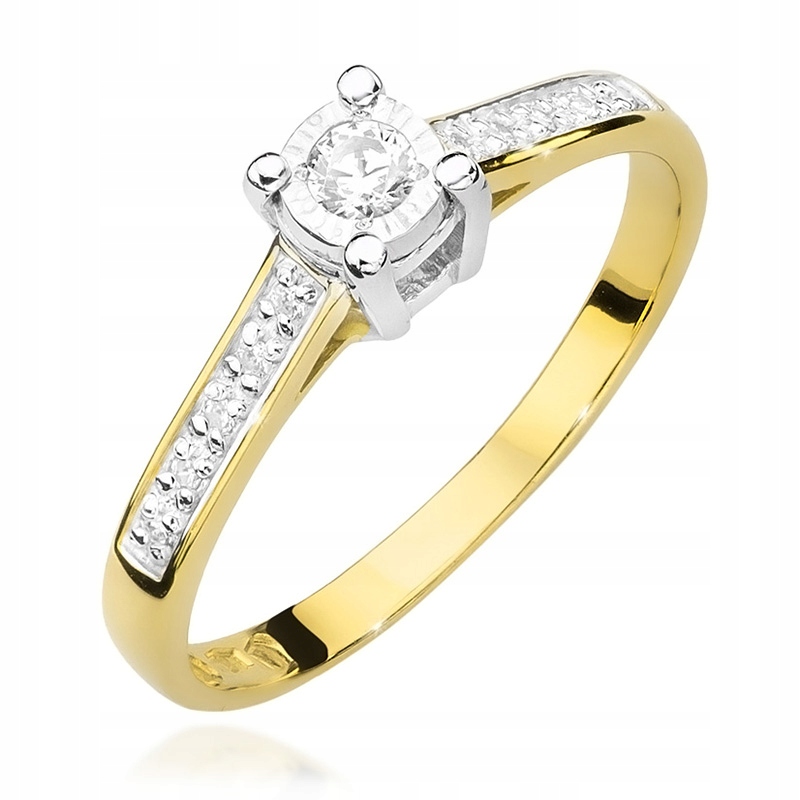 Krásný Zlatý Prstýnek p.585 s Brilianty 0,13 ct