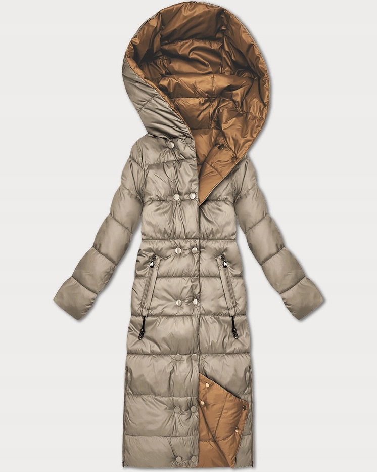 Kapuce Zimní Bunda 2 V 1 6017 Béžová/hnědá S (36)