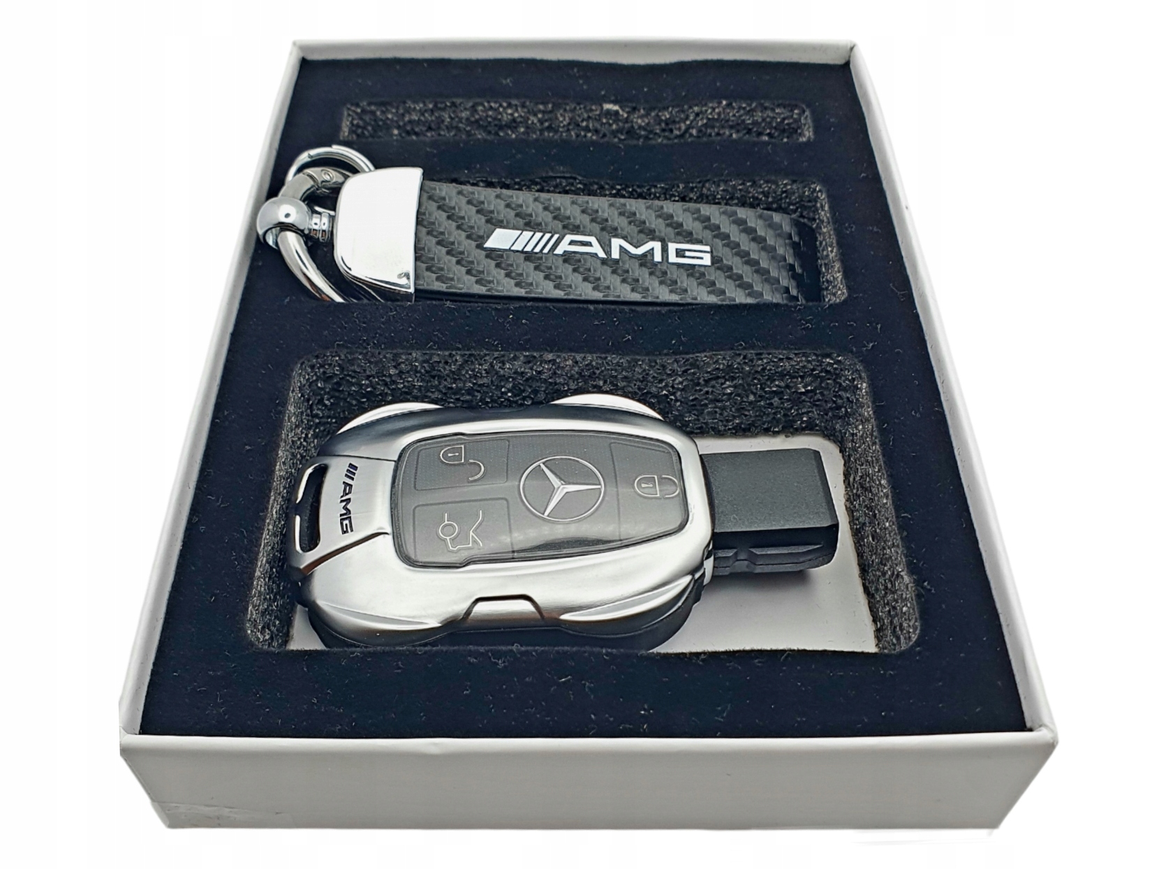 Etui+ Brelok Do Kluczyka Mercedes W204 W205 W212 W221 Cls Cla Gla Glk Glc