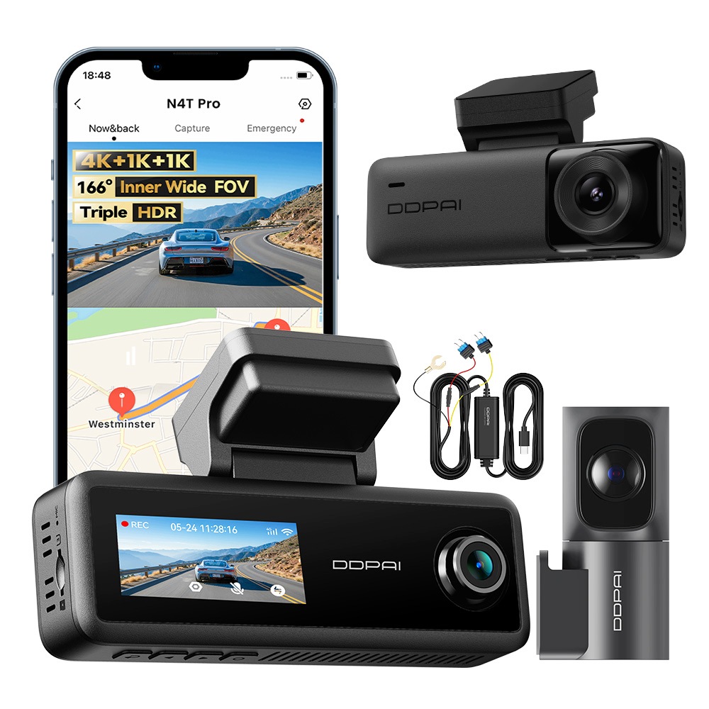 Videorekordér Ddpai N4T Pro Kamera 4K Hdr Přední Zadní Interiér+hardwire Kit