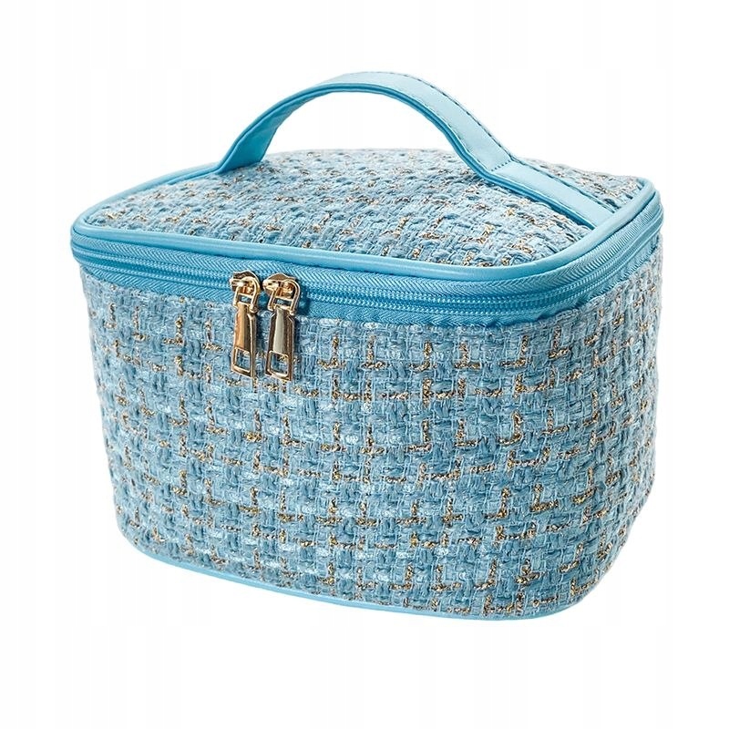 Kosmetická Taška Glamour Gold 22X14X14 Kufřík Kostkovaný