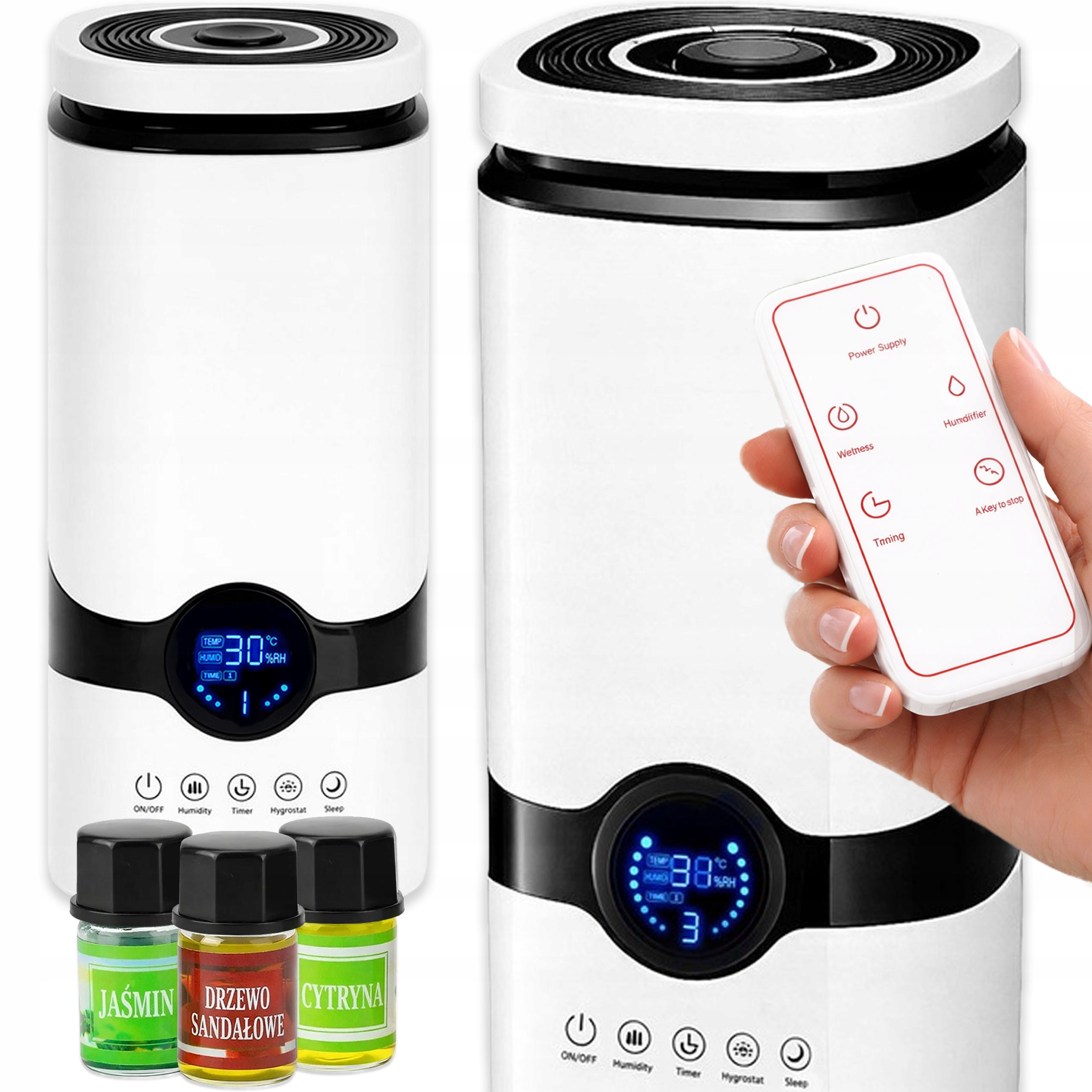 Zvlhčovač vzduchu s automatickou vůní aromaterapie difuzér 3 oleje