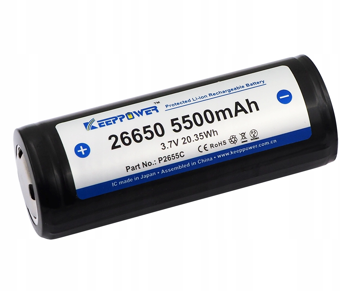 

Kp ICR26650-550PCM 5500mAh Li-ION Protected 3,7V