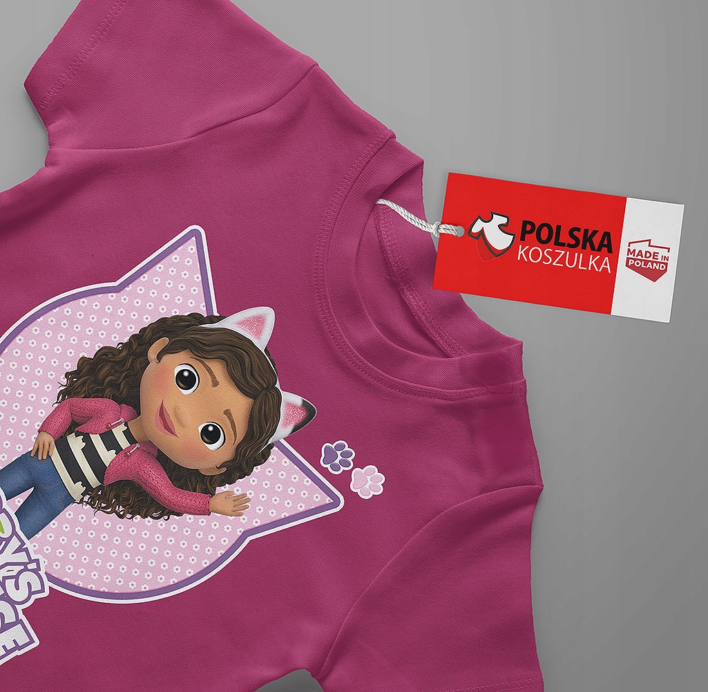 T-SHIRT KOSZULKA DLA DZIECKA KOCI DOMEK GABI 152 SUPER JAKOŚĆ Tematyka, motyw Bluzaka Z Krótkim Rękawem Na WF Sportowa Młodzieżowa Z Nadrukiem Wzory Dziecięca Dla Chłopaca Dziewczynki Prezent