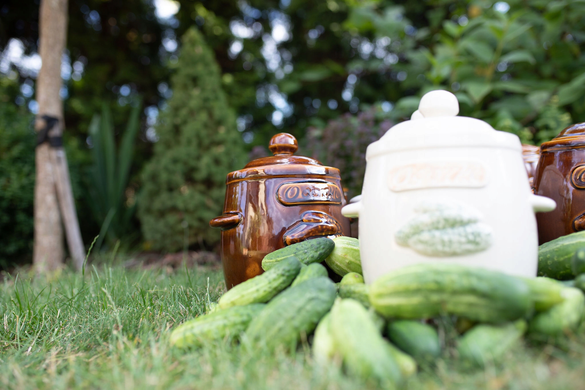 Beczka hermetyczna kamionka do ogórków, kapusty 5L Materiał dominujący ceramika