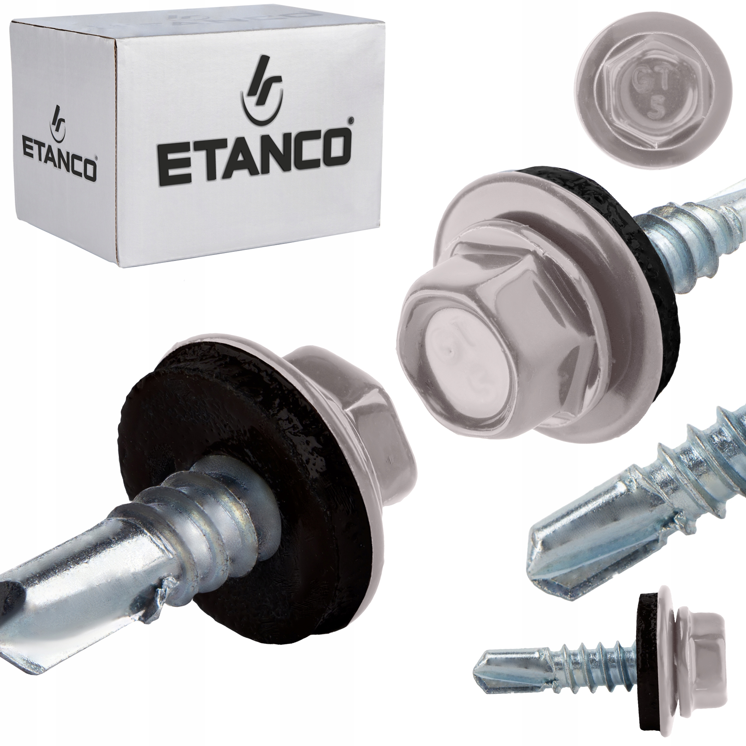 Samovrtné šrouby do kovu 5 mm 5,5 x 19 mm Ral 9007 250 ks Etanco GT5 Z14