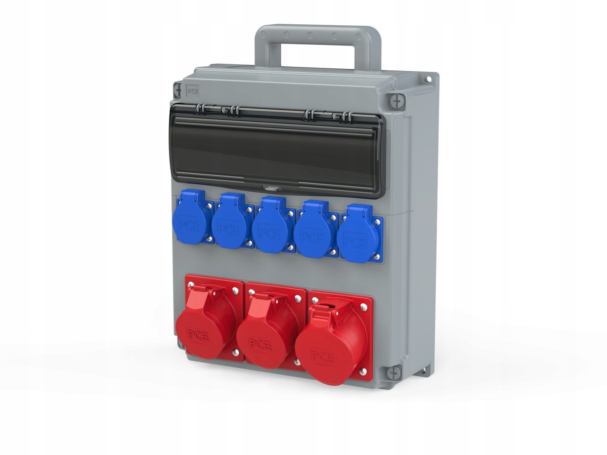 Přenosný rozvaděč s rukojetí IP54 typu „Opole“ 32/5 2*16/5 5GS bez závor