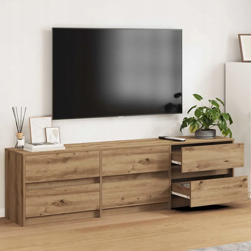 vidaXL Jednostki telewizyjne 2 pcs Dąb rzemieślniczy 180 x 34 x 50 cm