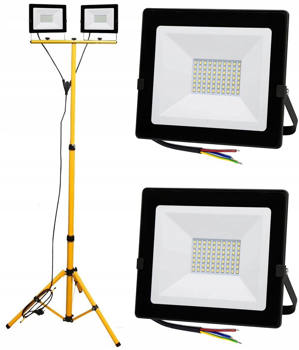 Галогенный светодиодный прожектор 2x 50 Вт + штатив + провод