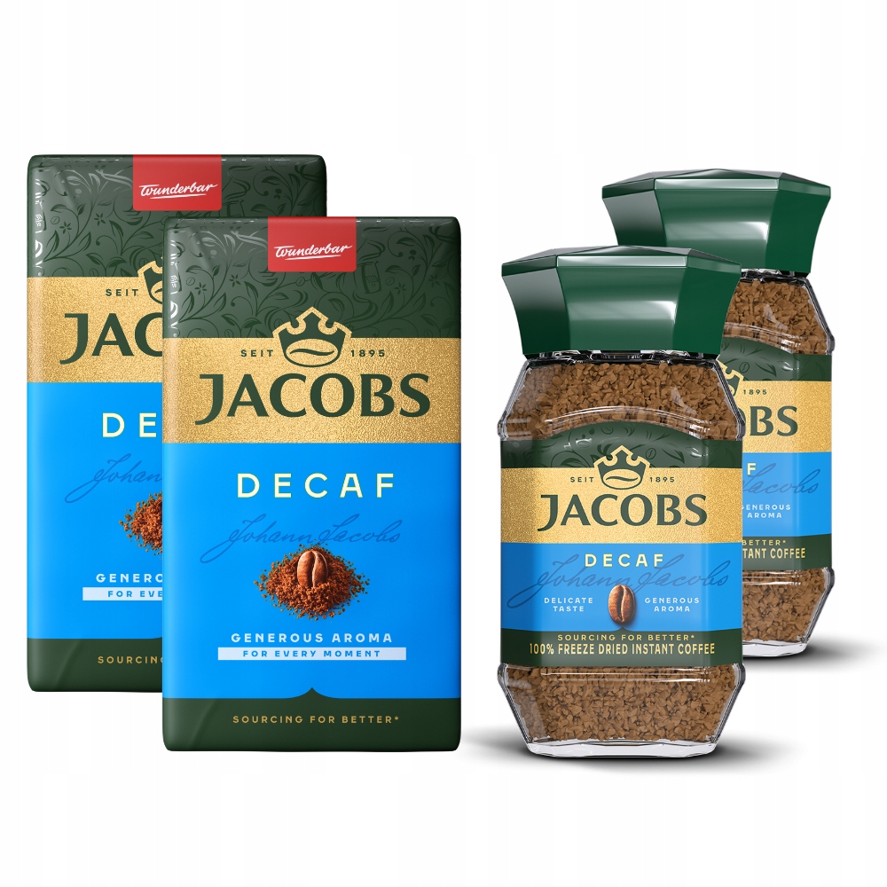 Kawa mielona Jacobs Kronung Decaff, kawa rozpuszczalna Jacobs Decaff