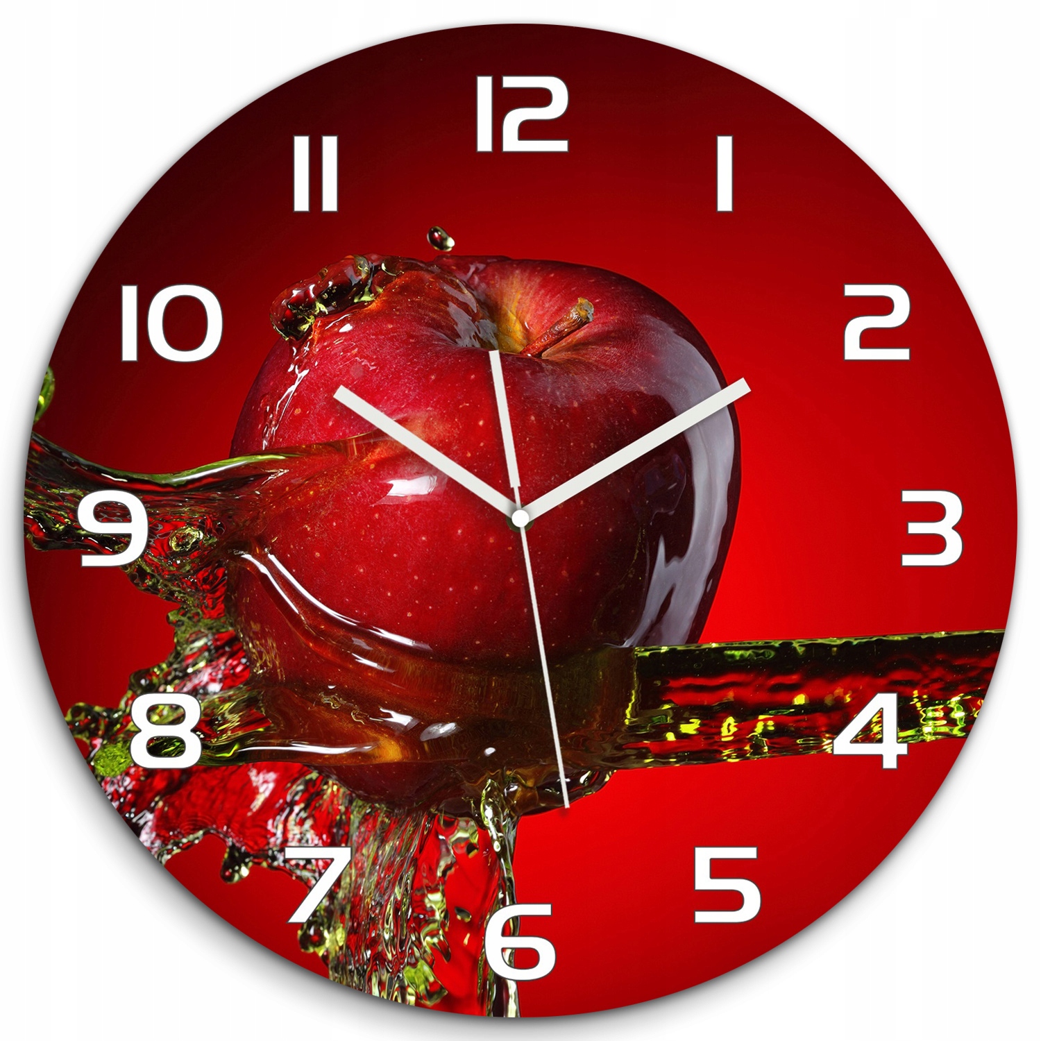 

Duży zegar szklany do salonu Jabłko i woda fi 60cm