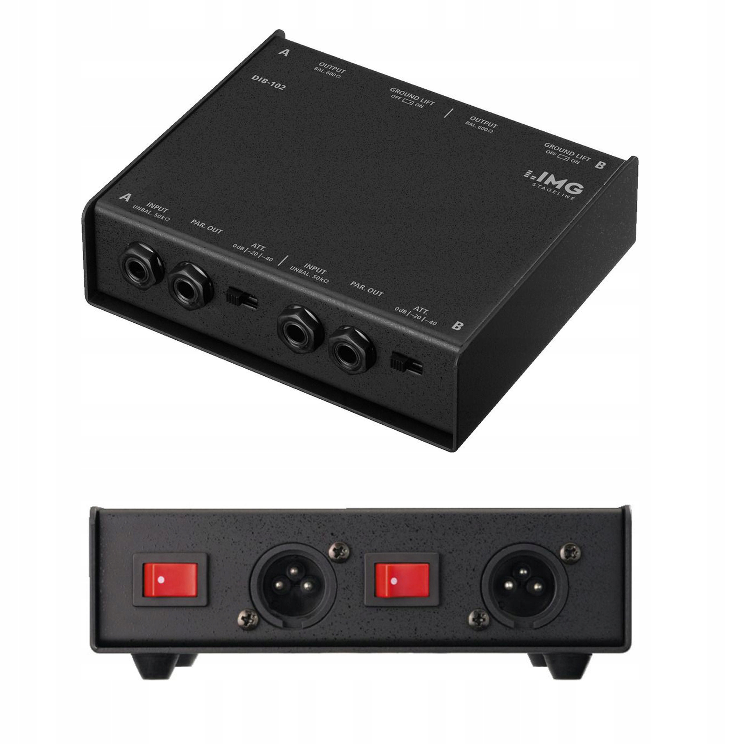 DI-BOX PASYWNY STEREO DWUKANAŁOWY MONACOR DIB-102 SOLIDNY METALOWY