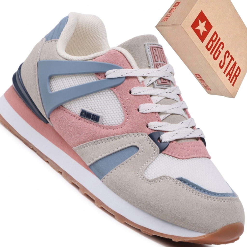 Big Star LL274951 sneakersy damskie biało-beżowe lekkie buty modne