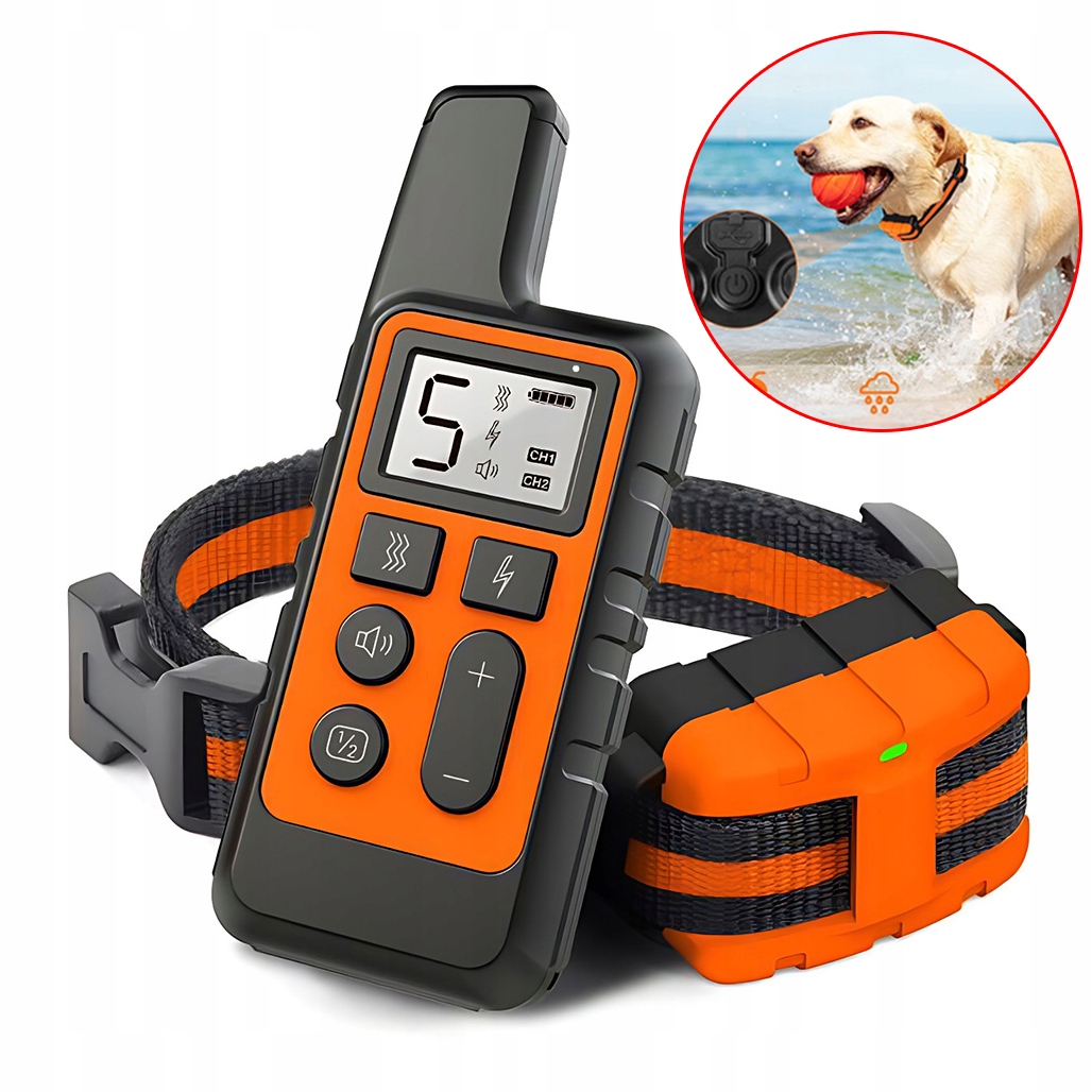Levně Elektrický Výcvikový Obojek Pro Psa S Dálkovým Ovládáním, Voděodolný, 500 M