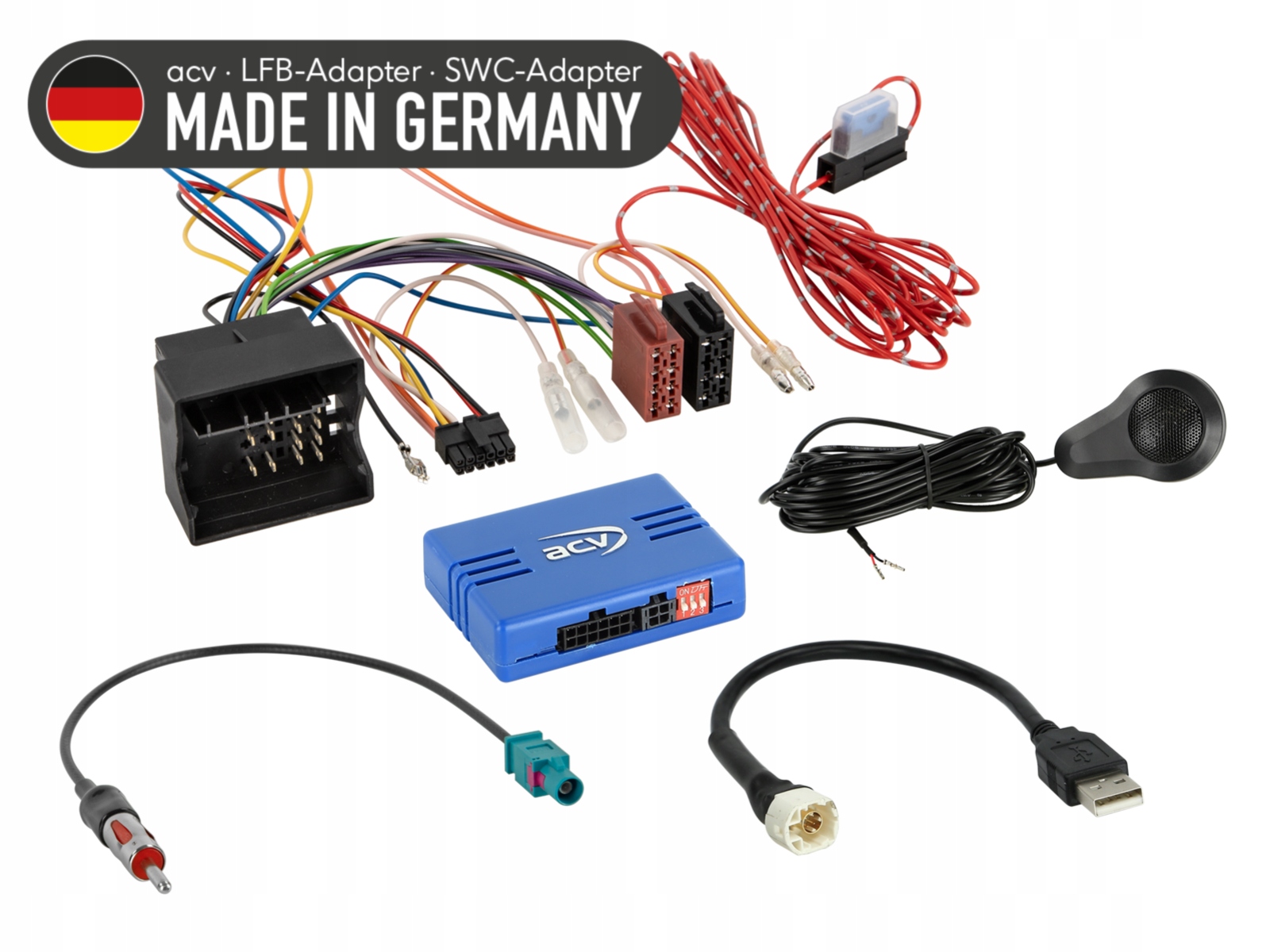 Adaptér na volant BMW/Mini 40Pin Quadlock/PDC/USB/voľná anténa