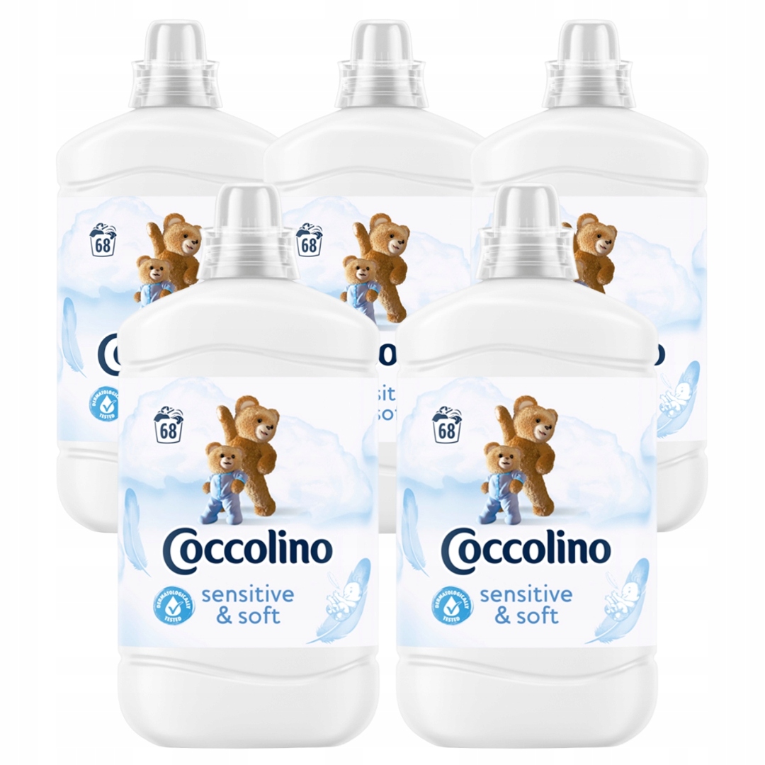 Фото - Ароматизатор / ополіскувач Coccolino Sensitive Płyn do Płukania Tkanin Fresh & Soft 5x1,7L 340 prań 