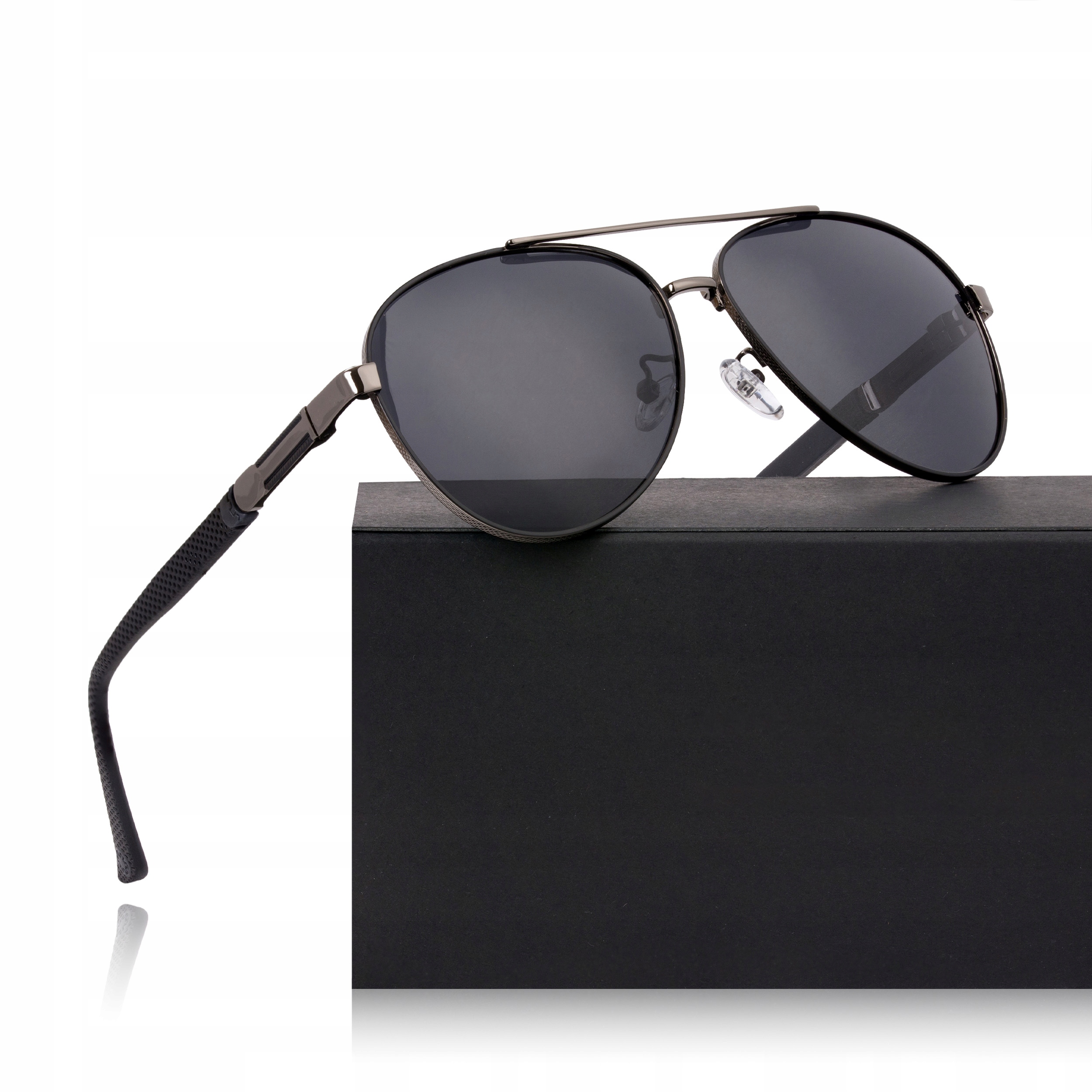 OKULARY PRZECIWSŁONECZNE MĘSKIE AVIATOR GREY FILTR Marka Lenzo