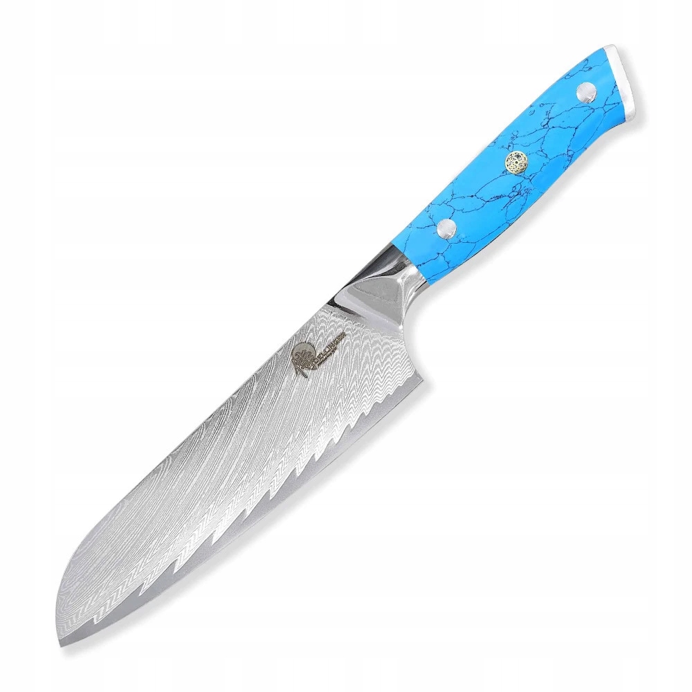 Nôž kuchynský Santoku 180 mm Dellinger Blue Stone Damascus