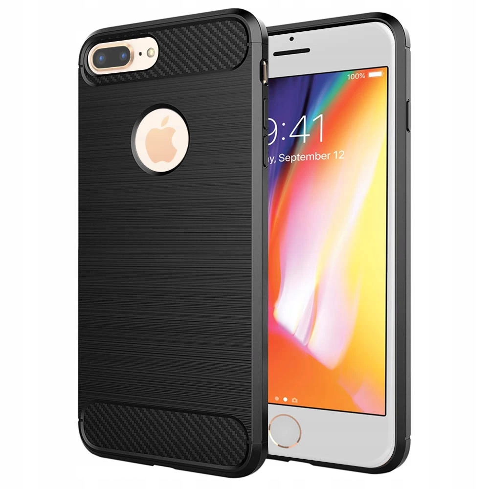 Techsuit Carbon Silicone etui na iPhone 8 Plus – czarne