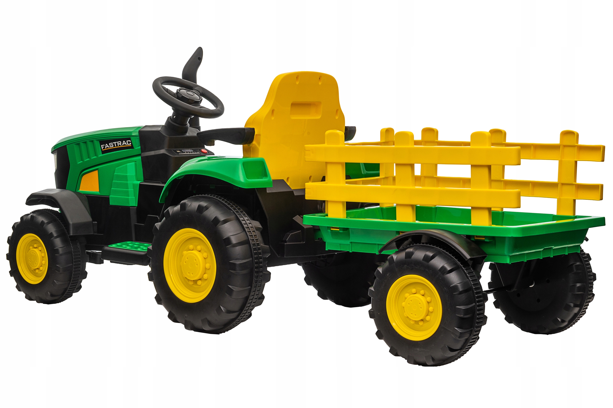 Traktor na Akumulator 12V7AH z Przyczepką Pilot Kolor Zielony Żółty