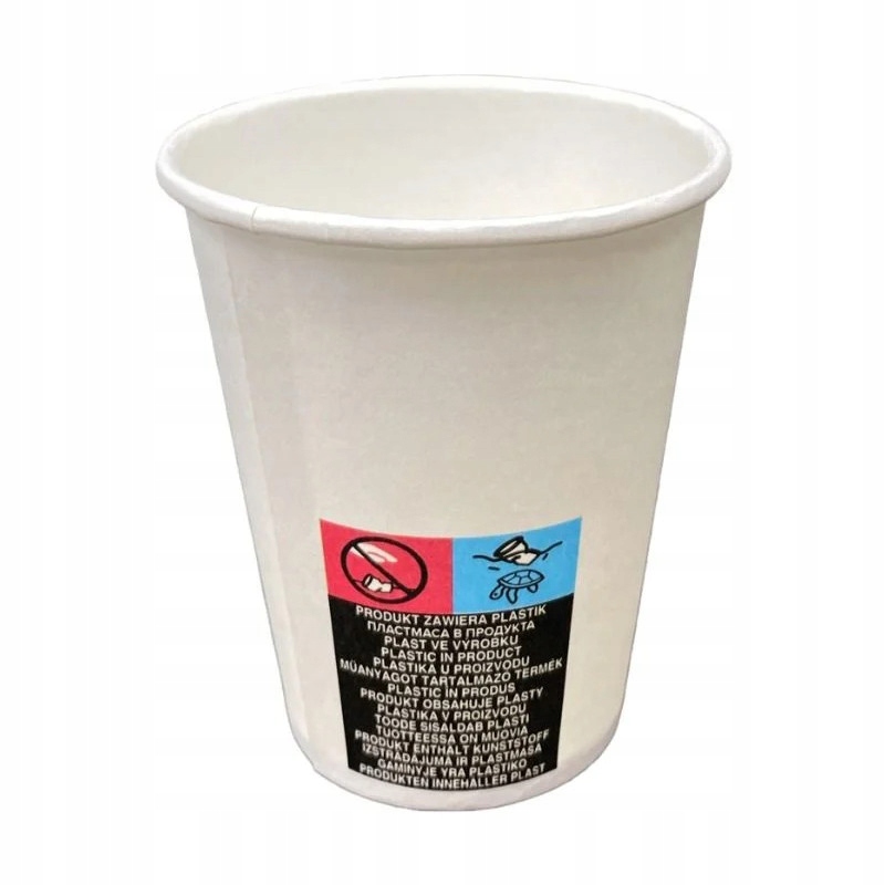 

Kubki papierowe jednowarstwowe białe 180ml 50szt