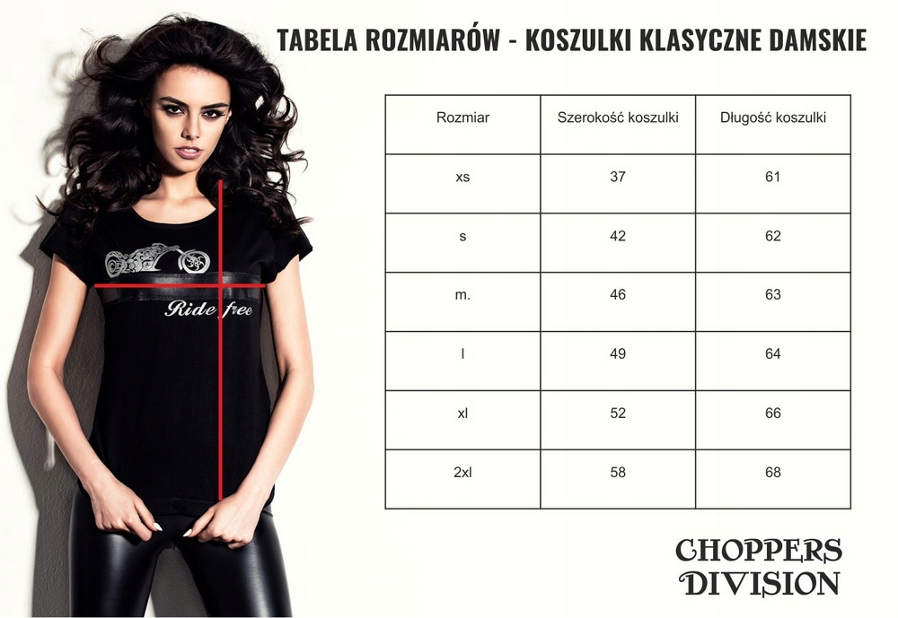KOSZULKA BLUZKA DAMSKA CHOPPER MOTOCYKLOWA r XL Rodzaj Damskie