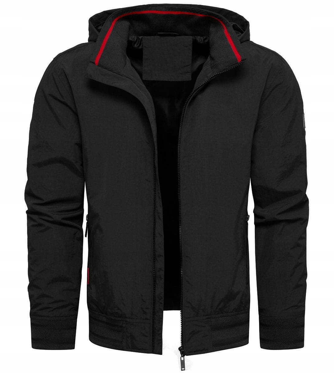 Pánská přechodová větrovka s odnímatelnou kapucí, černá, velikost XL