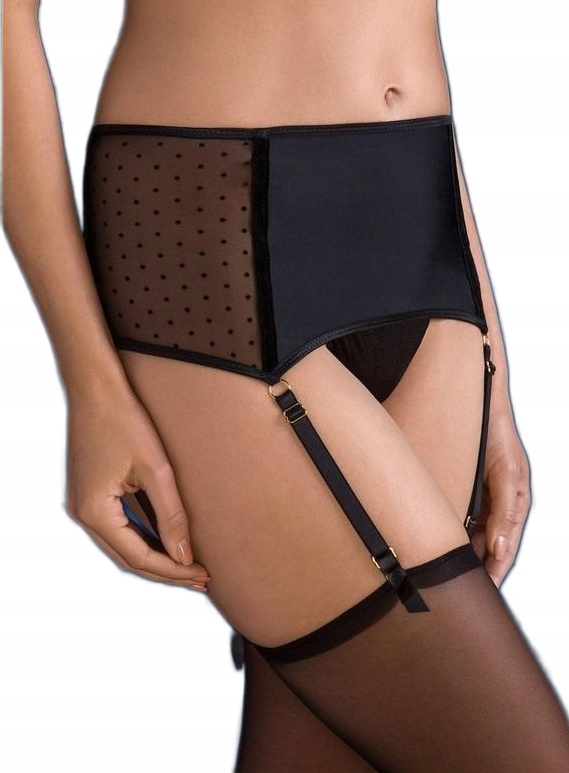 Gabriella Podvazkový Pás Stella Garter 530 Černý S Puntíky XL 2XL