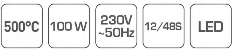 LUTOWNICA TRANSFORMATOROWA 100W 500°C Moc 100 W