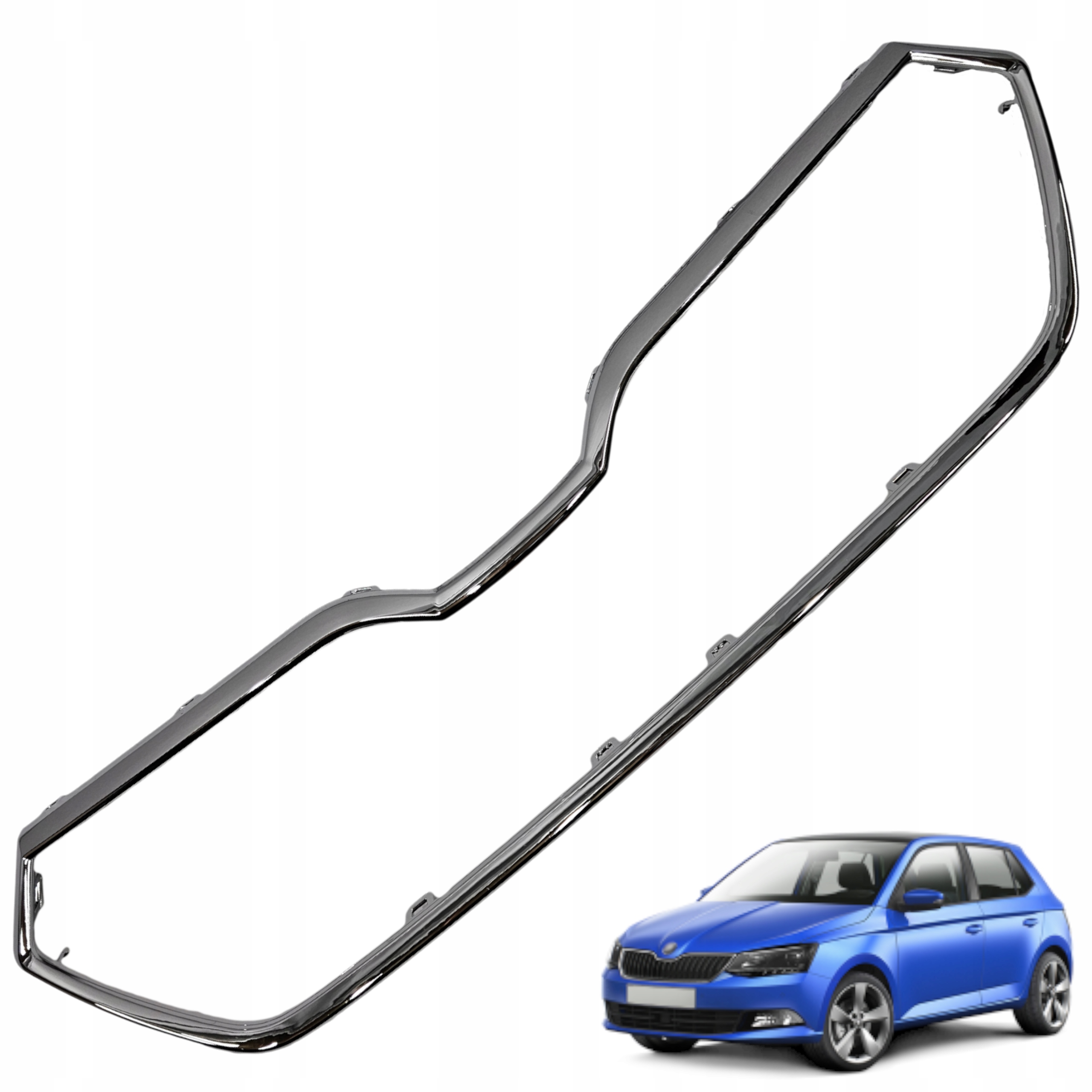 Rámeček atrapy Listwa Ramky chrom atrapy Skoda Fabia III polift 18-21R Hq