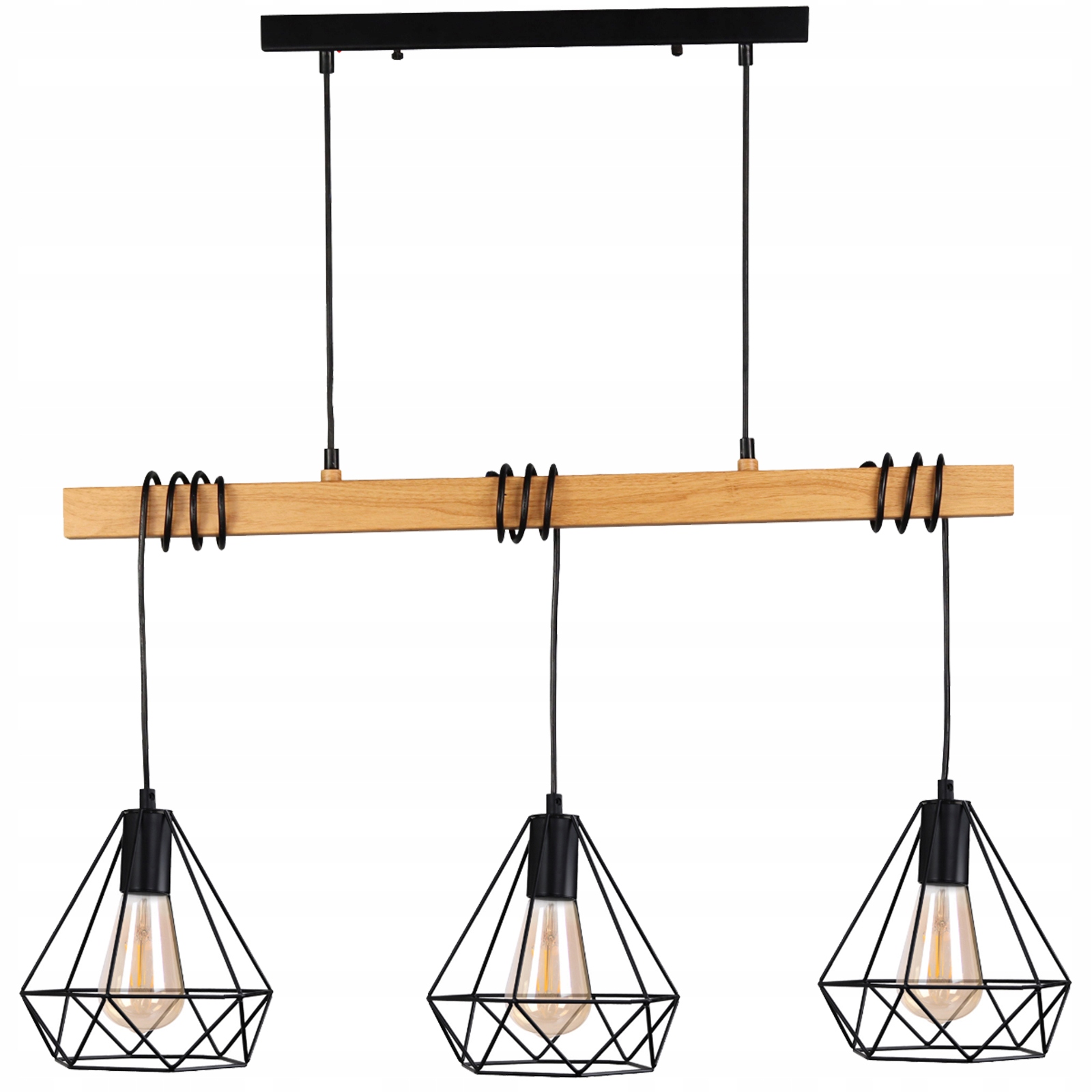 

Lampa Wisząca Sufitowa Vigo 3x E27 Drewniana Loft