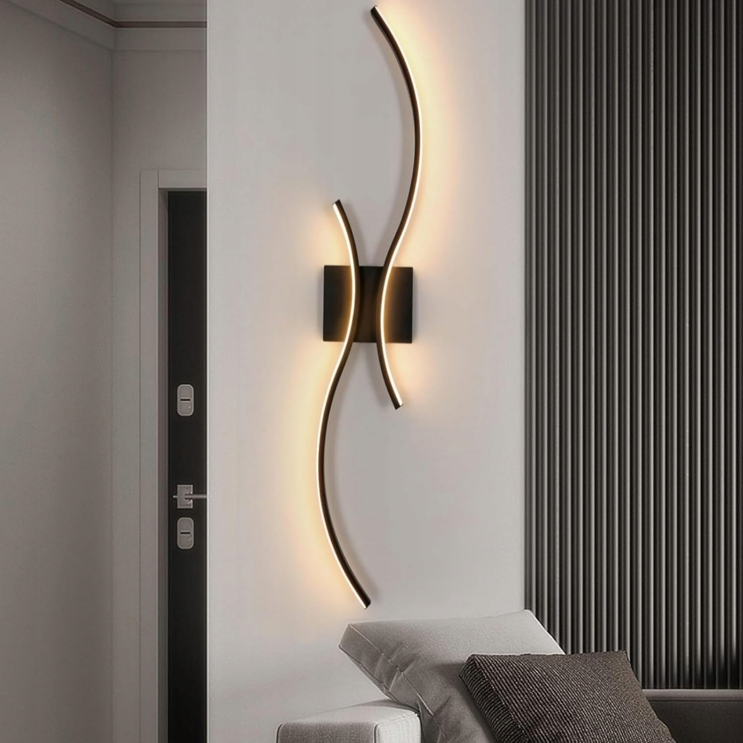 Kinkiet Czarna Lampa Liniowa Ścienna Led Nowoczesna Do Salonu 3000K 27W