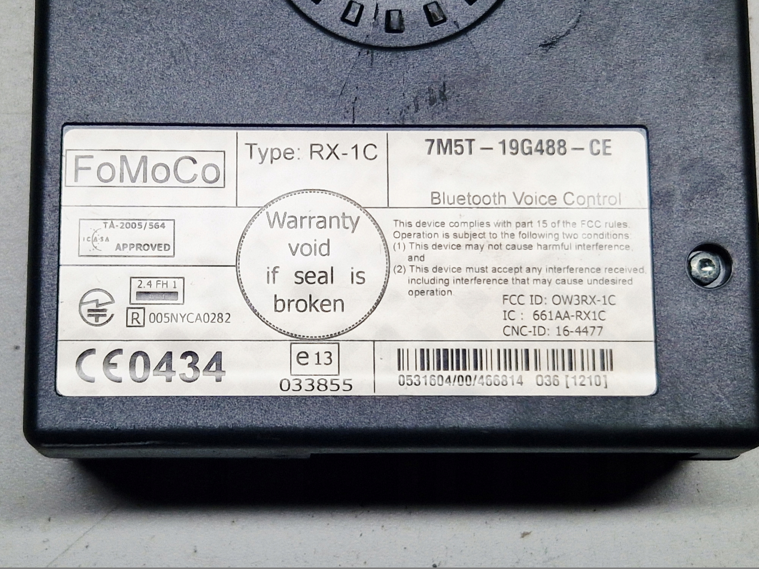 FORD FUSION MK1 FIESTA MK6 modulo BLUETOOTH 7M5T-19G488-CE
