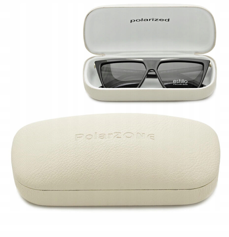 Twarde KREMOWE ETUI Futerał na okulary PolarZone