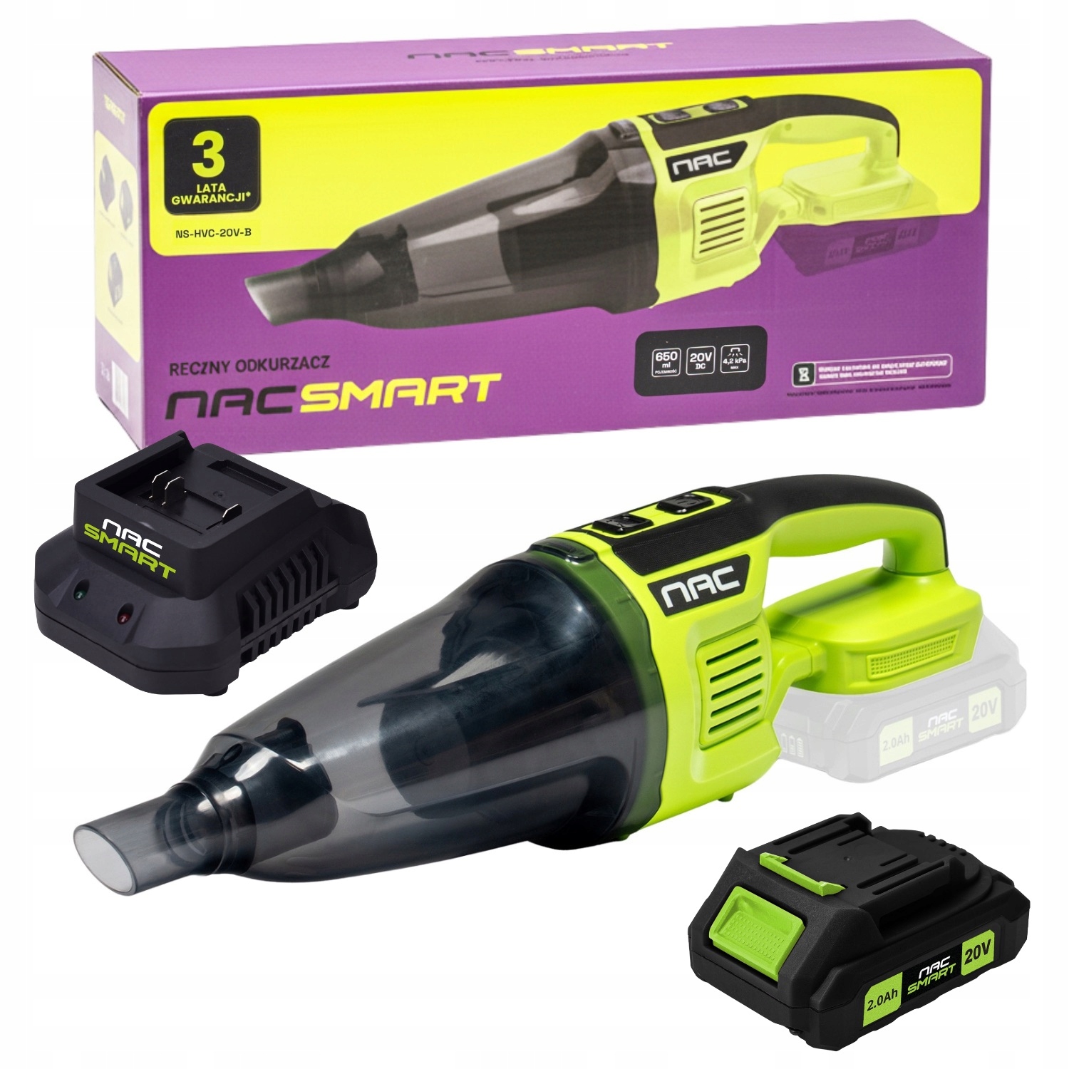 Ręczny Odkurzacz Akumulatorowy Do Domu Samochodu Nac Smart Aku Ładowarka