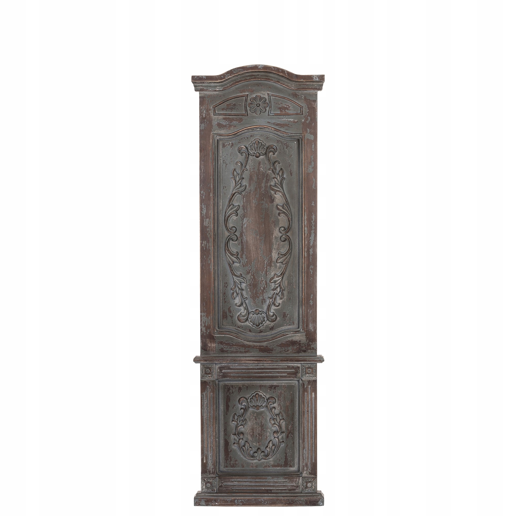 Nástenná dekorácia obdĺžniková retro rustikálna starnúca hnedá zdobená